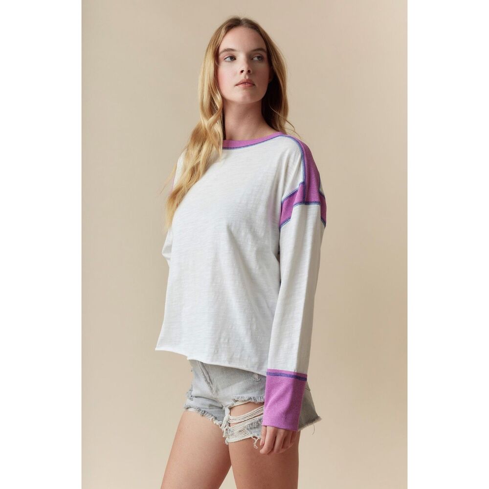 Fantastic Fawn Magenta Stasia Open Range Oversized Crossed Back Top - Picture 2 of 4